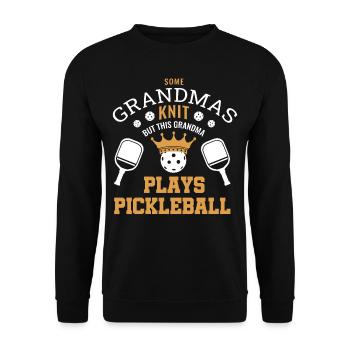 Men's Pickleball Sports Funny Pickleball Design - Unisex Sweatshirt - black - Front - Alina (178cm) & Michal (187cm)