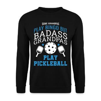 Men's Pickleball Sports Funny Pickleball Design - Unisex Sweatshirt - black - Front - Alina (178cm) & Michal (187cm)