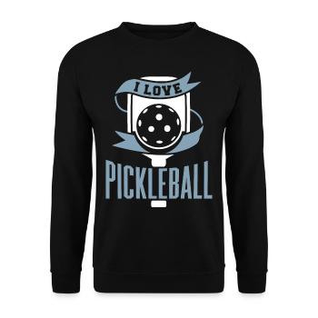 Pickleball Sports Hommes Drôle Pickleball Design - Sweat-shirt Unisexe - noir - Devant - Alina (178cm) & Michal (187cm)
