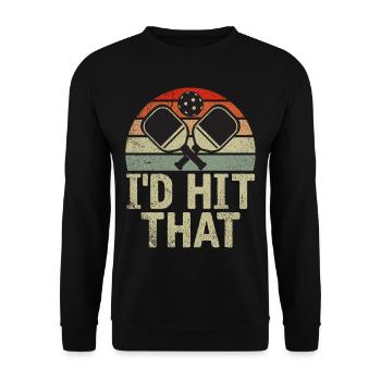 Men's Pickleball Sports Funny Pickleball Design - Unisex Sweatshirt - black - Front - Alina (178cm) & Michal (187cm)