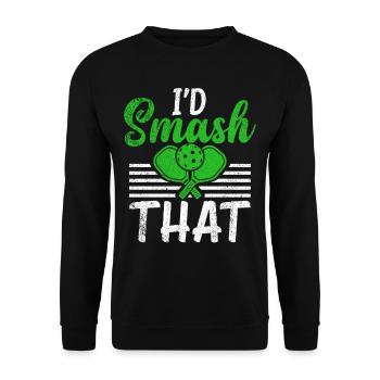 Men's Pickleball Sports Funny Pickleball Design - Unisex Sweatshirt - black - Front - Alina (178cm) & Michal (187cm)