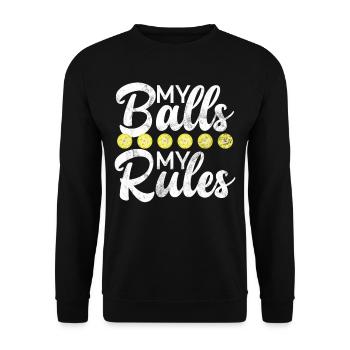 Pickleball masculin Sports Funny Pickleball Design - Sweat-shirt Unisexe - noir - Devant - Alina (178cm) & Michal (187cm)