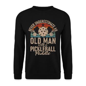 Men's Pickleball Sports Funny Pickleball Design - Unisex Sweatshirt - black - Front - Alina (178cm) & Michal (187cm)