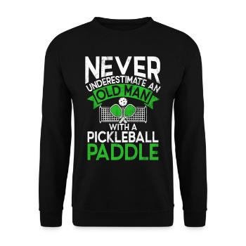 Men's Pickleball Sports Funny Pickleball Design - Unisex Sweatshirt - black - Front - Alina (178cm) & Michal (187cm)