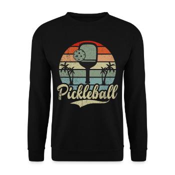 Men's Pickleball Sports Funny Pickleball Design - Unisex Sweatshirt - black - Front - Alina (178cm) & Michal (187cm)