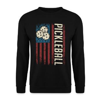 Pickleball masculin Sports Funny Pickleball Design - Sweat-shirt Unisexe - noir - Devant - Alina (178cm) & Michal (187cm)