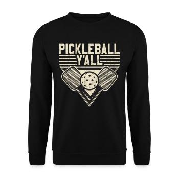 Men's Pickleball Sports Funny Pickleball Design - Unisex Sweatshirt - black - Front - Alina (178cm) & Michal (187cm)