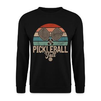 Men's Pickleball Sports Funny Pickleball Design - Unisex Sweatshirt - black - Front - Alina (178cm) & Michal (187cm)
