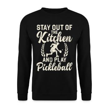 Men's Pickleball Sports Funny Pickleball Design - Unisex Sweatshirt - black - Front - Alina (178cm) & Michal (187cm)