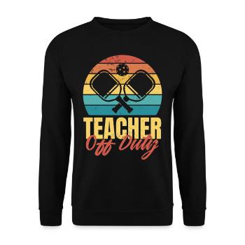 Men's Pickleball Sports Funny Pickleball Design - Unisex Sweatshirt - black - Front - Alina (178cm) & Michal (187cm)
