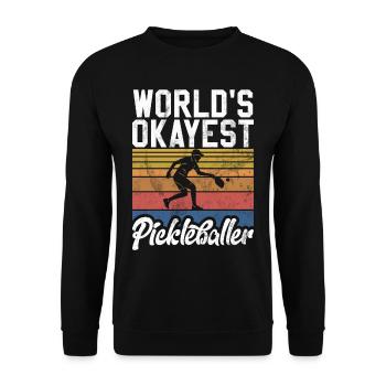 Men's Pickleball Sports Funny Pickleball Design - Unisex Sweatshirt - black - Front - Alina (178cm) & Michal (187cm)
