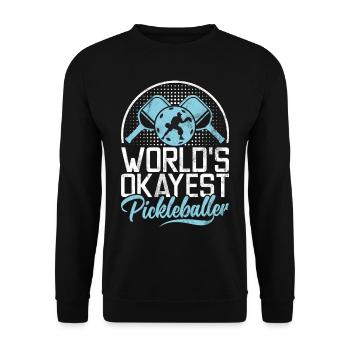 Men's Pickleball Sports Funny Pickleball Design - Unisex Sweatshirt - black - Front - Alina (178cm) & Michal (187cm)