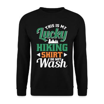 C’est mon bonheur de faire de la randonnée et non du lavage - Sweat-shirt Unisexe - noir - Devant - Alina (178cm) & Michal (187cm)