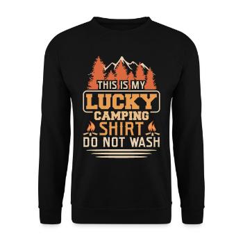 Dies Ist Mein Glück Camping Nicht - Unisex Pullover - Schwarz - Vorne - Alina (178cm) & Michal (187cm)