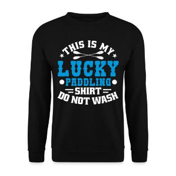 C’est mon bonheur Pagayer ne pas laver - Sweat-shirt Unisexe - noir - Devant - Alina (178cm) & Michal (187cm)