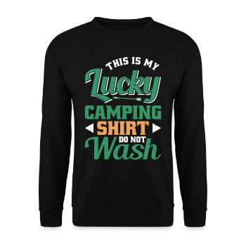 Dies Ist Mein Glück Camping Nicht - Unisex Pullover - Schwarz - Vorne - Alina (178cm) & Michal (187cm)