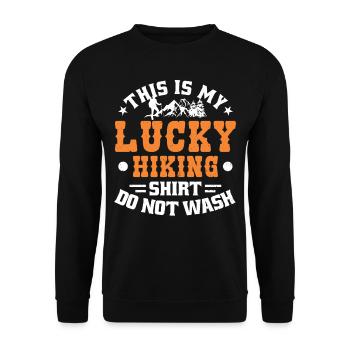 C’est mon bonheur de faire de la randonnée et non du lavage - Sweat-shirt Unisexe - noir - Devant - Alina (178cm) & Michal (187cm)