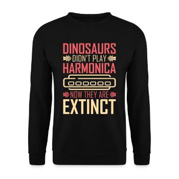 Harmonica harmonica player - Unisex Sweatshirt - black - Front - Alina (178cm) & Michal (187cm)