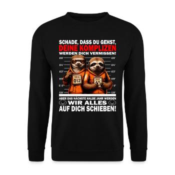 Werden dich vermissen - Jobwechsel - Unisex Pullover - Schwarz - Vorne - Alina (178cm) & Michal (187cm)