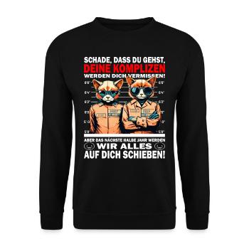 Werden dich vermissen - Jobwechsel - Unisex Pullover - Schwarz - Vorne - Alina (178cm) & Michal (187cm)