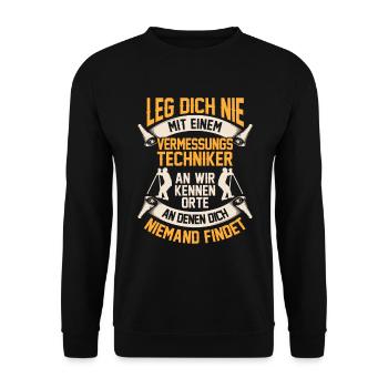 Vermessungstechniker kennen Orte Vermesser - Unisex Pullover - Schwarz - Vorne - Alina (178cm) & Michal (187cm)