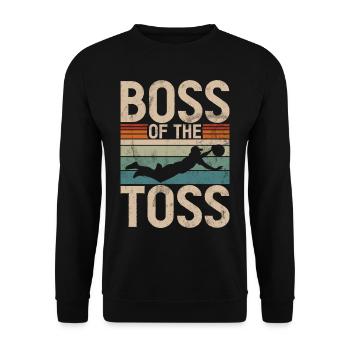 Lustiges Disc Golf & Ultimate Frisbee Spieler - Unisex Pullover - Schwarz - Vorne - Alina (178cm) & Michal (187cm)