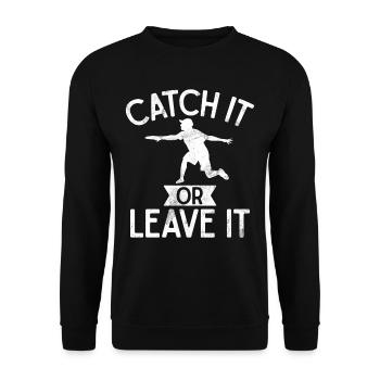 Lustiges Disc Golf & Ultimate Frisbee Spieler - Unisex Pullover - Schwarz - Vorne - Alina (178cm) & Michal (187cm)