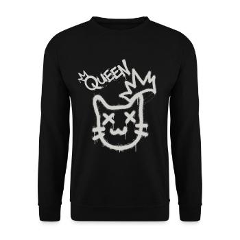 Cool Cheeky Graffiti Cat Maine Coon Persan - Sweat-shirt Unisexe - noir - Devant - Alina (178cm) & Michal (187cm)