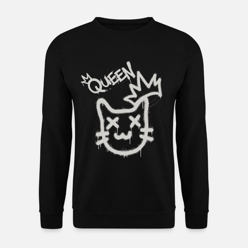 Coole Freche Graffiti Katze Maine Coon Perser - Unisex Pullover - Schwarz