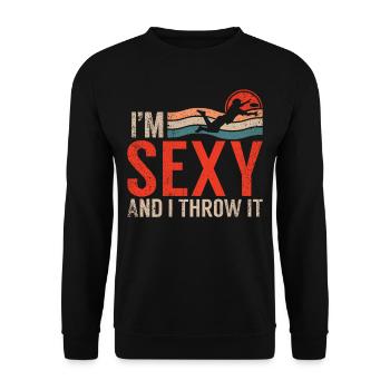 Ultimate Frisbee & Disc Golf Frisbee Design - Unisex Pullover - Schwarz - Vorne - Alina (178cm) & Michal (187cm)