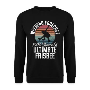 Ultimate Frisbee & Disc Golf Frisbee Design - Unisex Pullover - Schwarz - Vorne - Alina (178cm) & Michal (187cm)