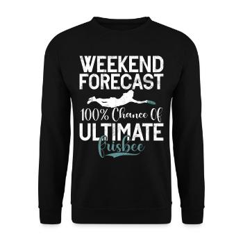 Ultimate Frisbee & Disc Golf Frisbee Design - Unisex Pullover - Schwarz - Vorne - Alina (178cm) & Michal (187cm)