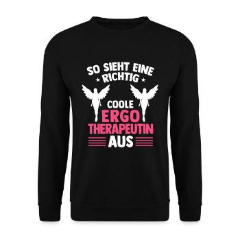 Richtig coole Ergotherapeutin Ergotherapie - Unisex Pullover - Schwarz - Vorne - Alina (178cm) & Michal (187cm)