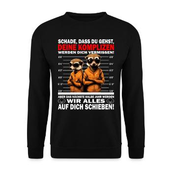 Werden dich vermissen - Jobwechsel - Unisex Pullover - Schwarz - Vorne - Alina (178cm) & Michal (187cm)