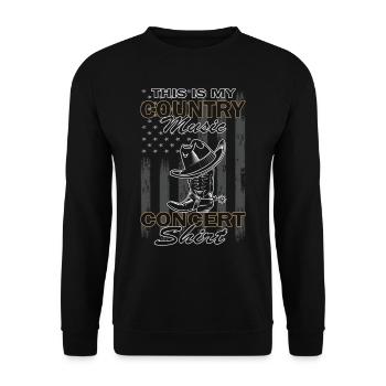 This Is My Country Concert Music Line Dancing - Unisex Pullover - Schwarz - Vorne - Alina (178cm) & Michal (187cm)