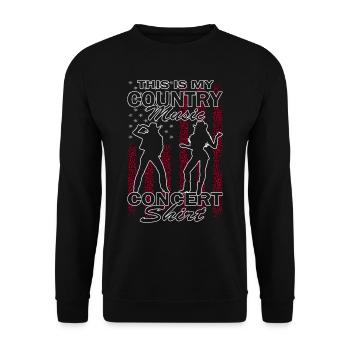 This Is My Country Concert Music Line Dancing - Unisex Pullover - Schwarz - Vorne - Alina (178cm) & Michal (187cm)