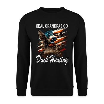 Les vrais diplômés partent à la chasse au canard - Sweat-shirt Unisexe - noir - Devant - Alina (178cm) & Michal (187cm)