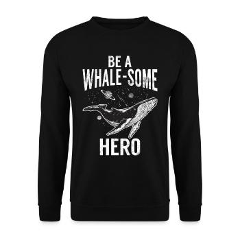 Killerwal Schwertwal Wale beobachten Orca Wal - Unisex Pullover - Schwarz - Vorne - Alina (178cm) & Michal (187cm)