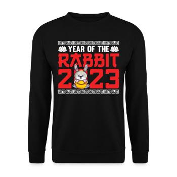 Year of the Rabbit 2023 - Unisex Sweatshirt - black - Front - Alina (178cm) & Michal (187cm)