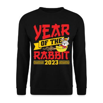 Year of the Rabbit 2023 - Unisex Sweatshirt - black - Front - Alina (178cm) & Michal (187cm)