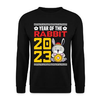 Year of the Rabbit 2023 - Unisex Sweatshirt - black - Front - Alina (178cm) & Michal (187cm)