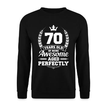 70 years old to age fantastically - Unisex Sweatshirt - black - Front - Alina (178cm) & Michal (187cm)