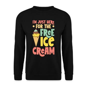 Je suis juste à cause de la crème glacée gratuite - Sweat-shirt Unisexe - noir - Devant - Alina (178cm) & Michal (187cm)