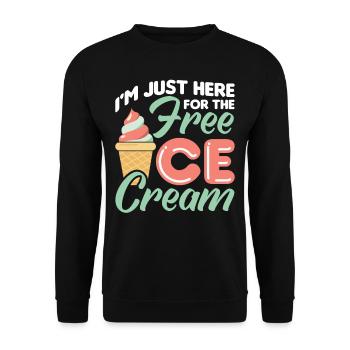 Je suis juste à cause de la crème glacée gratuite - Sweat-shirt Unisexe - noir - Devant - Alina (178cm) & Michal (187cm)
