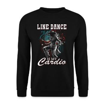 Line Dance is my Cadio Country Music Line Dancing - Unisex Pullover - Schwarz - Vorne - Alina (178cm) & Michal (187cm)