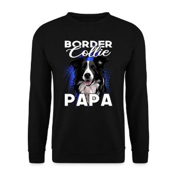 Border Collie Papa - Border Collie Lover - Unisex Sweatshirt - black - Front - Alina (178cm) & Michal (187cm)