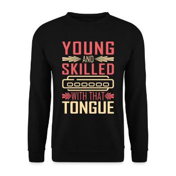 Harmonica harmonica player - Unisex Sweatshirt - black - Front - Alina (178cm) & Michal (187cm)