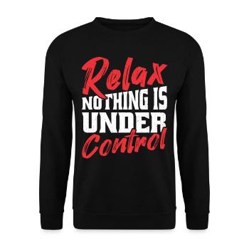 Entspannen Sie Sich, Nichts Ist Unter - Unisex Pullover - Schwarz - Vorne - Alina (178cm) & Michal (187cm)