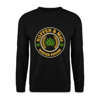 Hopfen und Malz wieder finden Biertrinker Geschenk - Unisex Pullover - Schwarz - Vorne - Alina (178cm) & Michal (187cm)