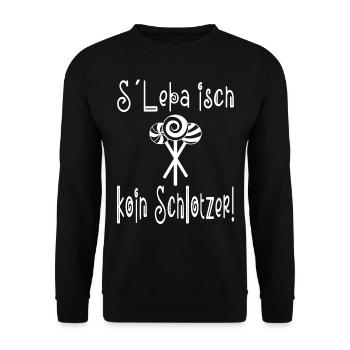 Schwäbisch S´Leba isch Koin Schlotzer - Unisex Pullover - Schwarz - Vorne - Alina (178cm) & Michal (187cm)